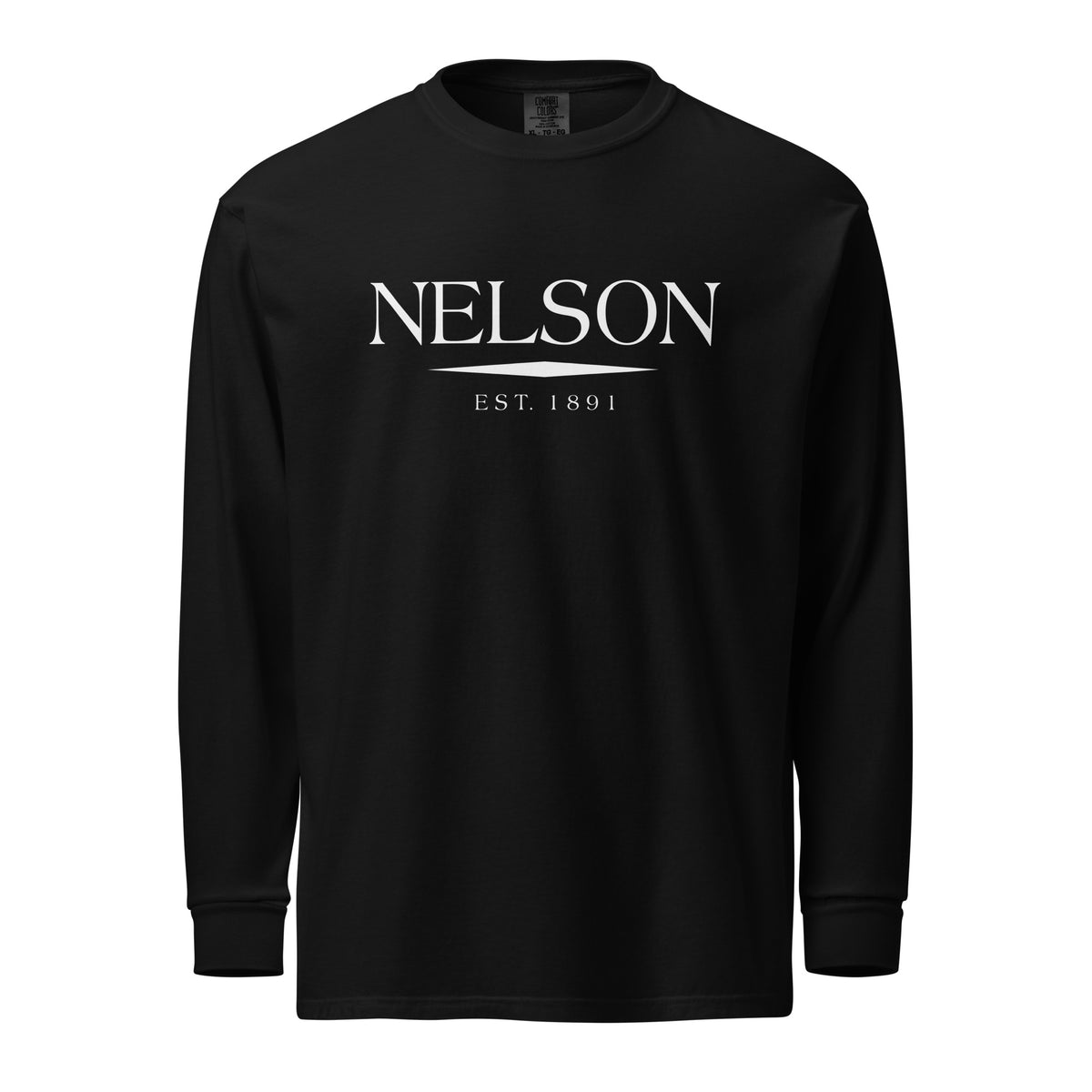 Nelson GA long sleeve shirt in Black with white ink, North GA Local