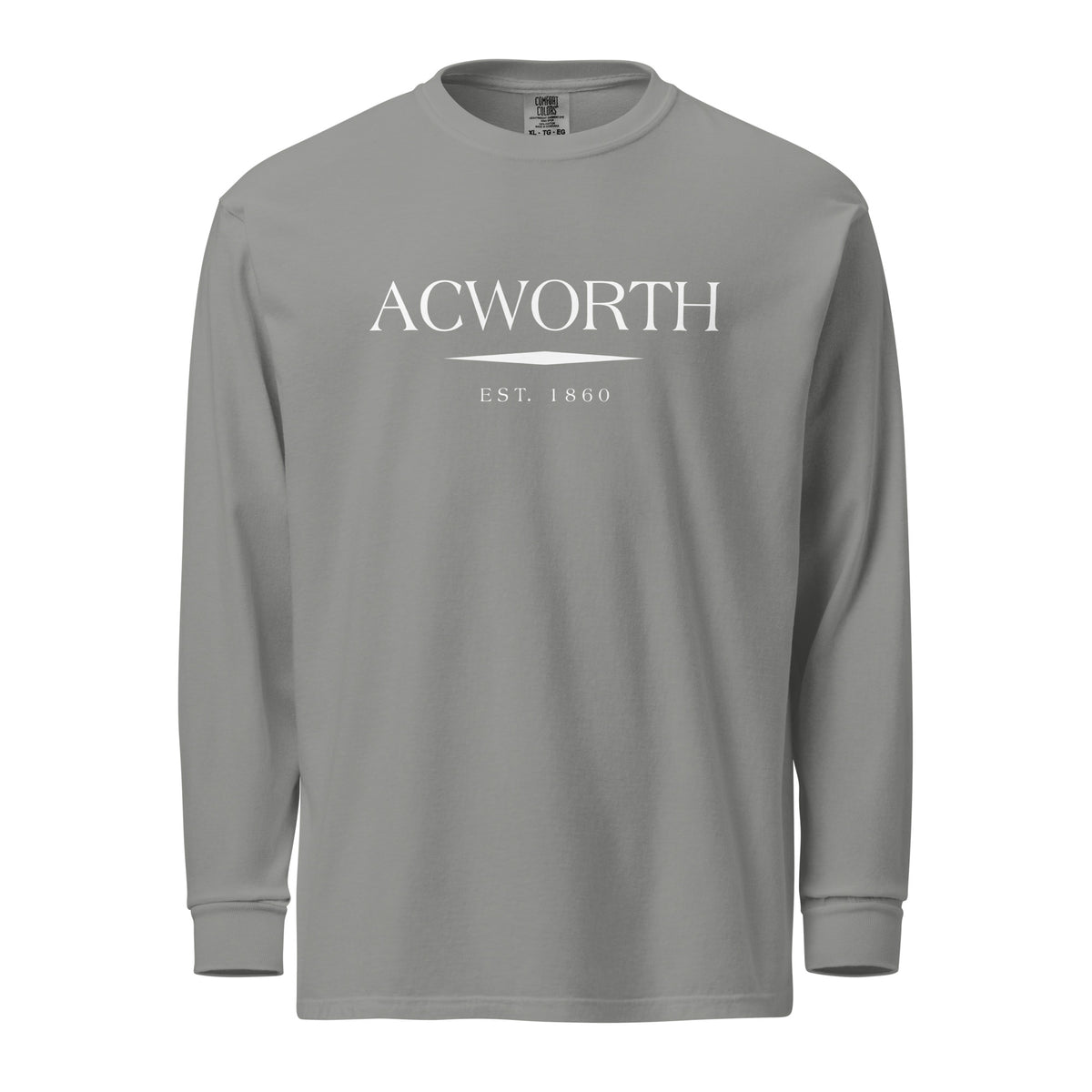Acworth GA long sleeve shirt in Grey with white ink, North GA Local