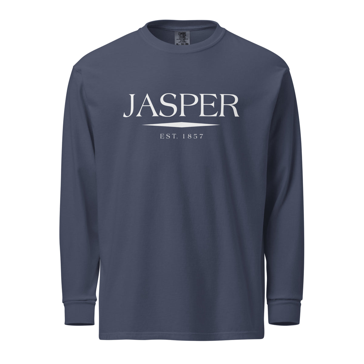 Jasper GA long sleeve shirt in Navy with white ink, North GA Local