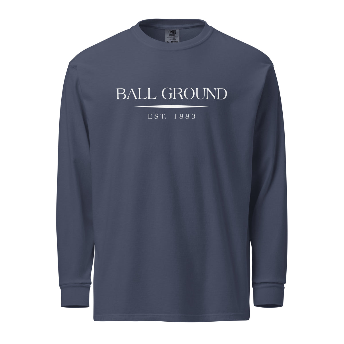 Ball Ground GA long sleeve shirt in Navy with white ink, North GA Local