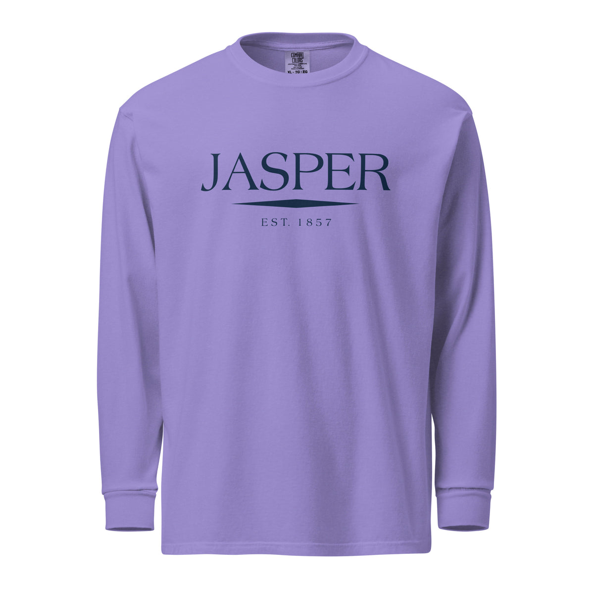 Jasper GA long sleeve shirt in Violet with navy ink, North GA Local