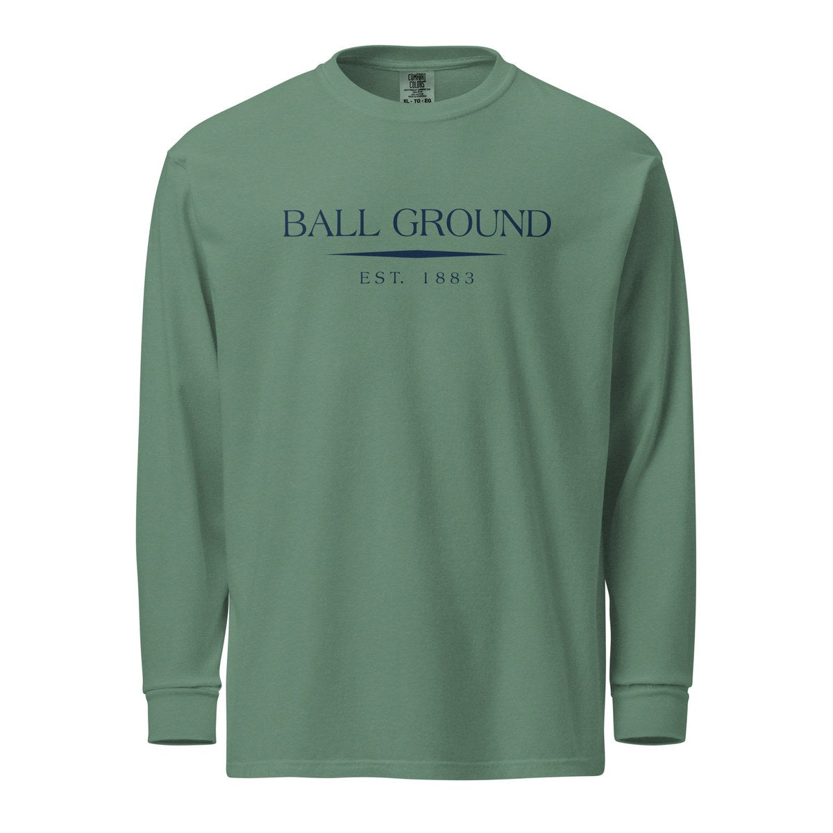 Ball Ground GA long sleeve in Light Green with navy ink, North GA Local