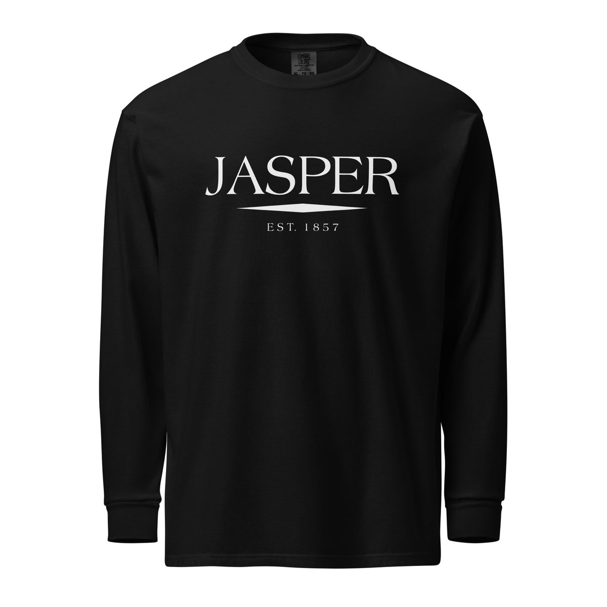 Jasper GA long sleeve shirt in Black with white ink, North GA Local