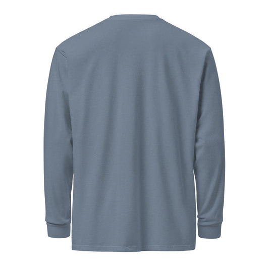 Ball Ground GA long sleeve shirt in Blue Jean with navy ink, North GA Local