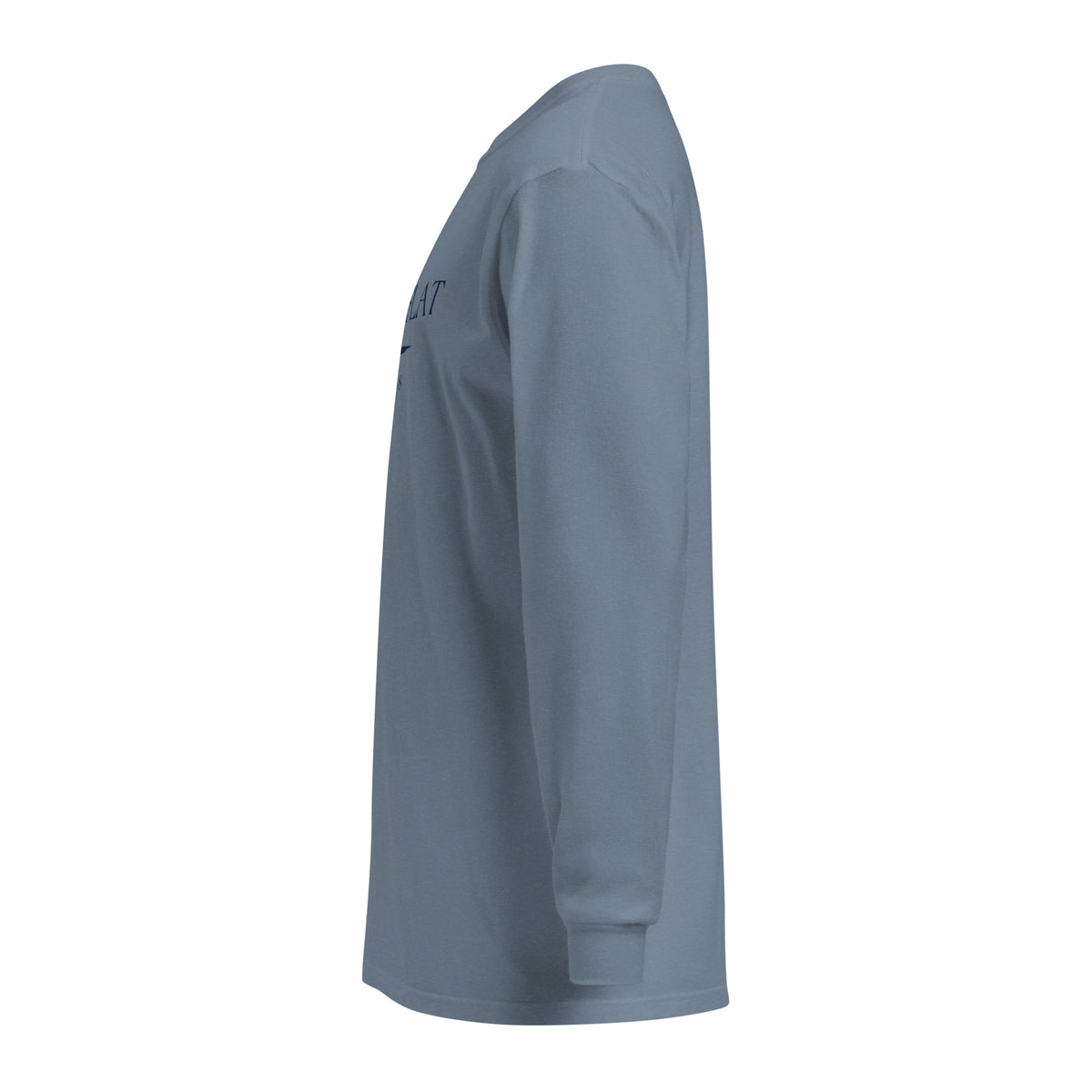 Hickory Flat GA long sleeve shirt in Blue Jean with navy ink, North GA Local