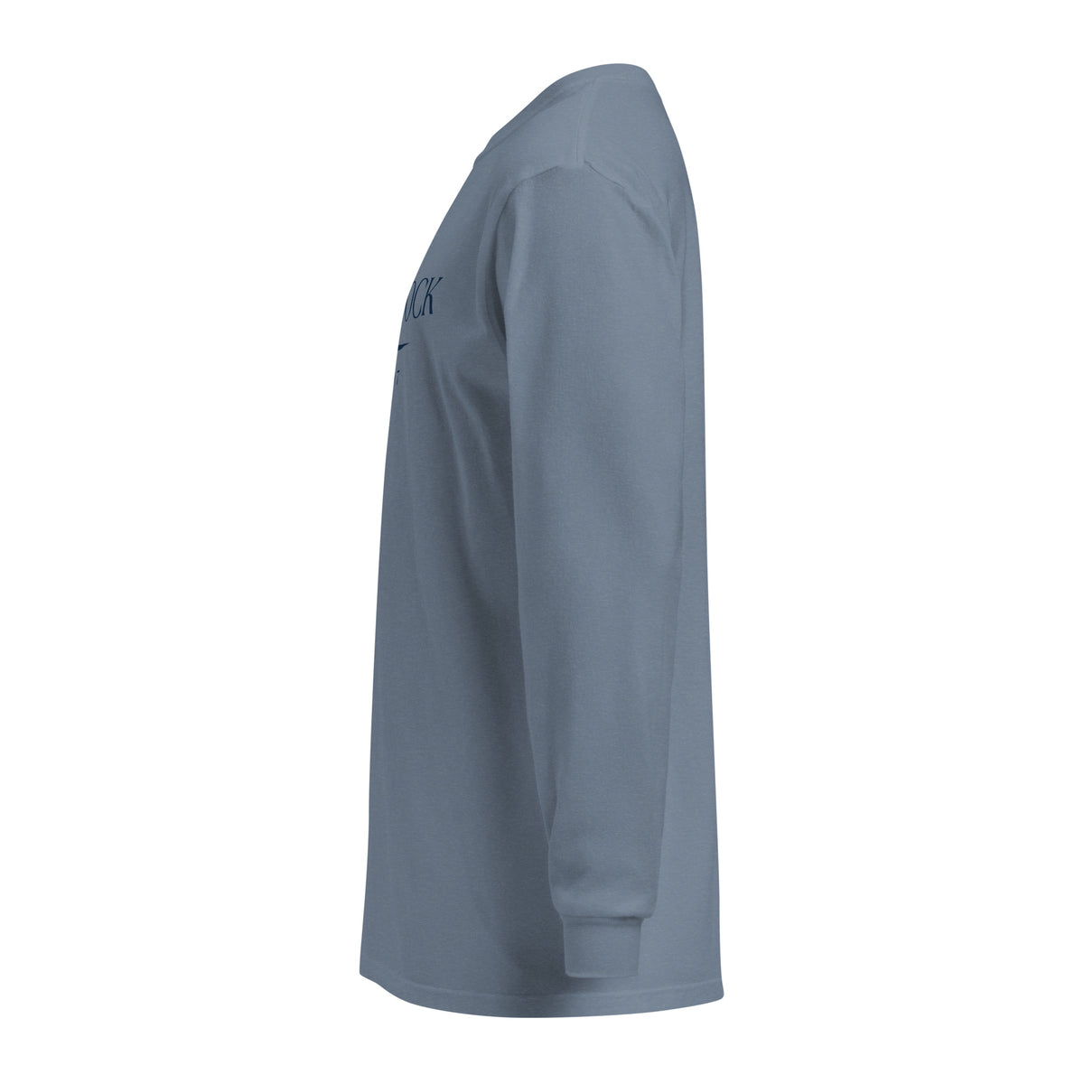 Woodstock GA long sleeve shirt in Blue Jean with navy ink, North GA Local