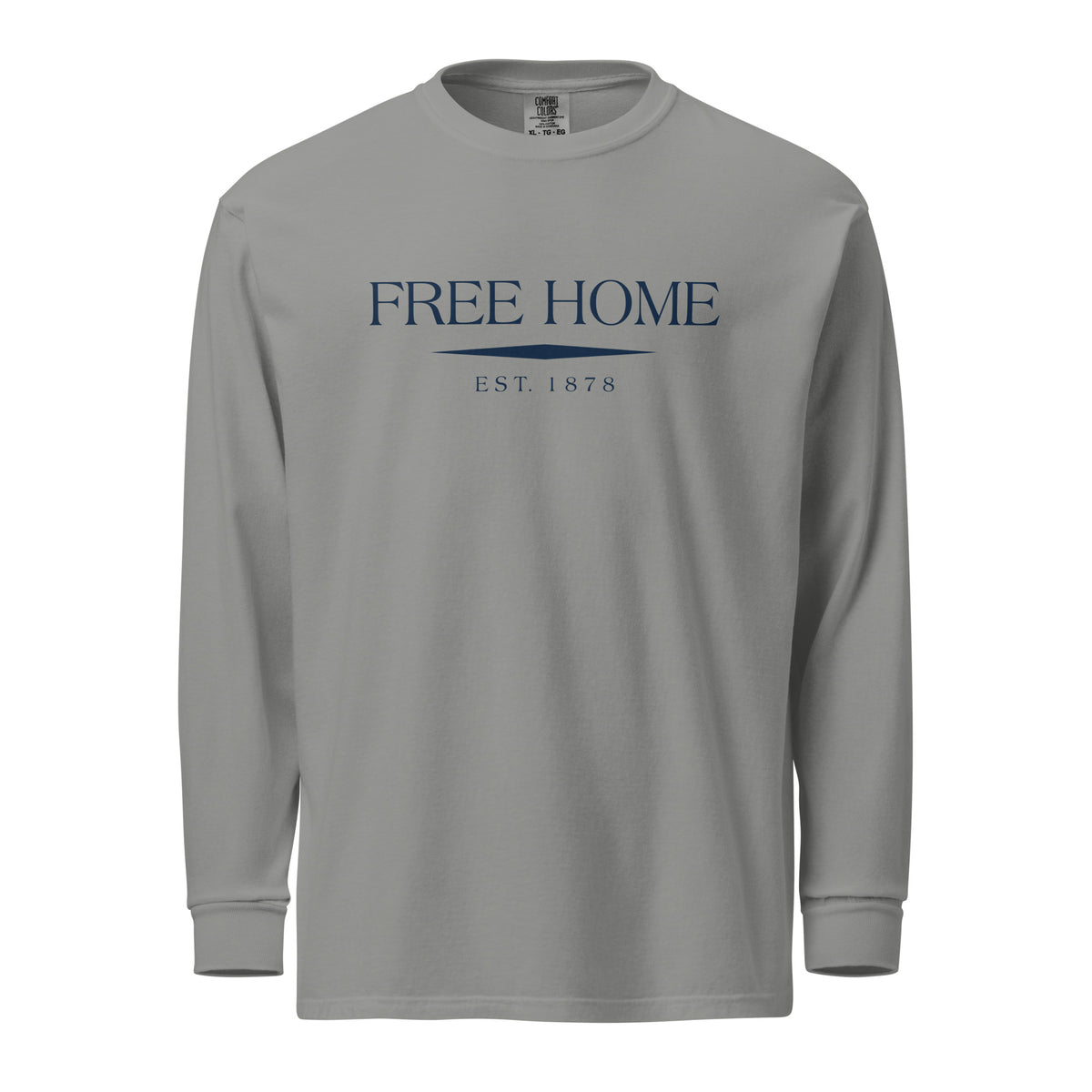 Free Home GA long sleeve shirt in Grey with navy ink, North GA Local