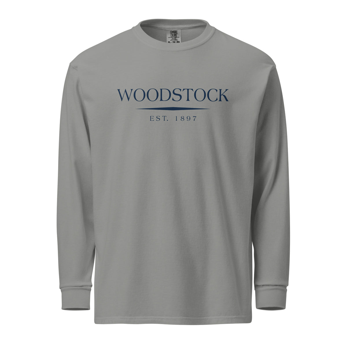 Woodstock GA long sleeve shirt in Grey with navy ink, North GA Local