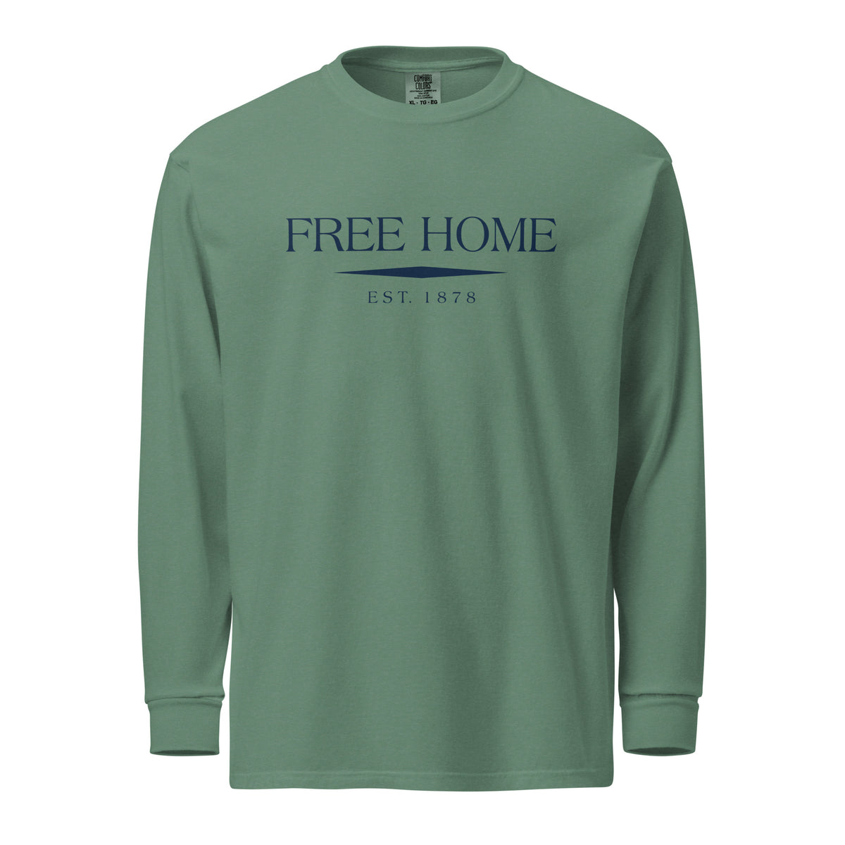 Free Home GA long sleeve shirt in Light Green with navy ink, North GA Local