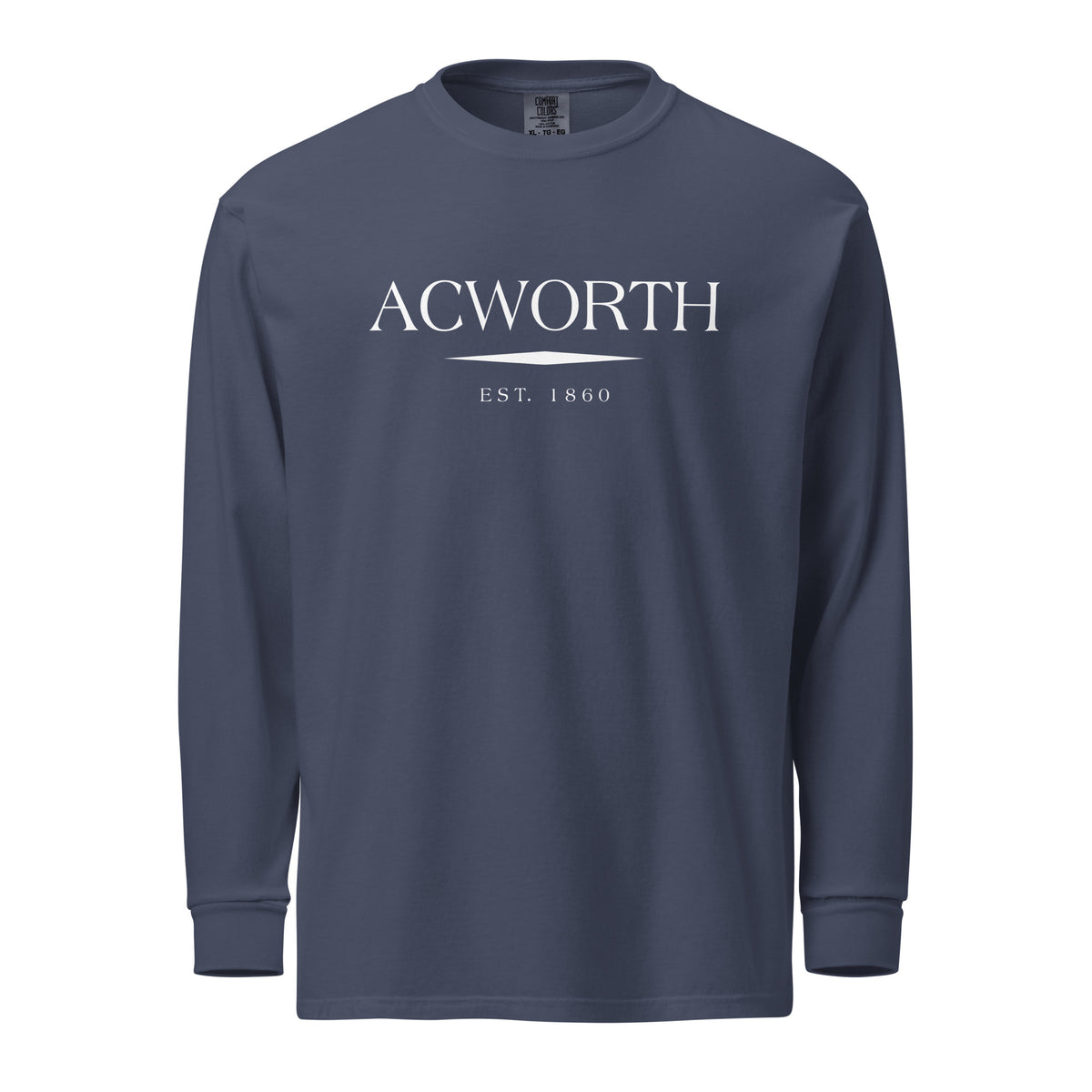 Acworth GA long sleeve shirt in Navy with white ink, North GA Local