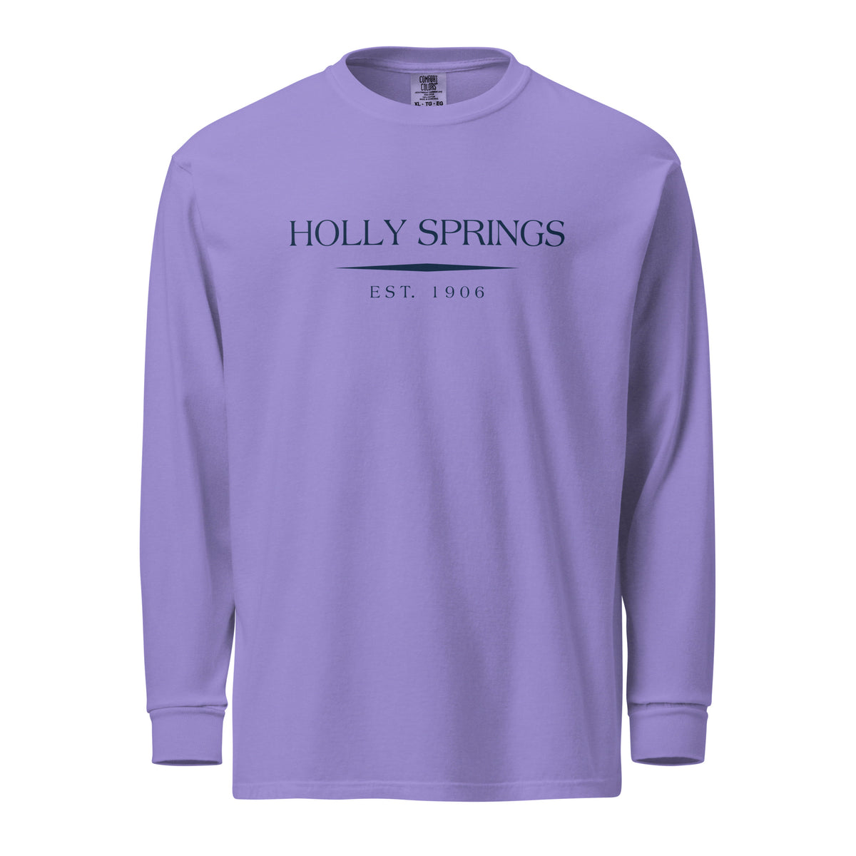 Holly Springs GA long sleeve shirt in Violet with navy ink, North GA Local