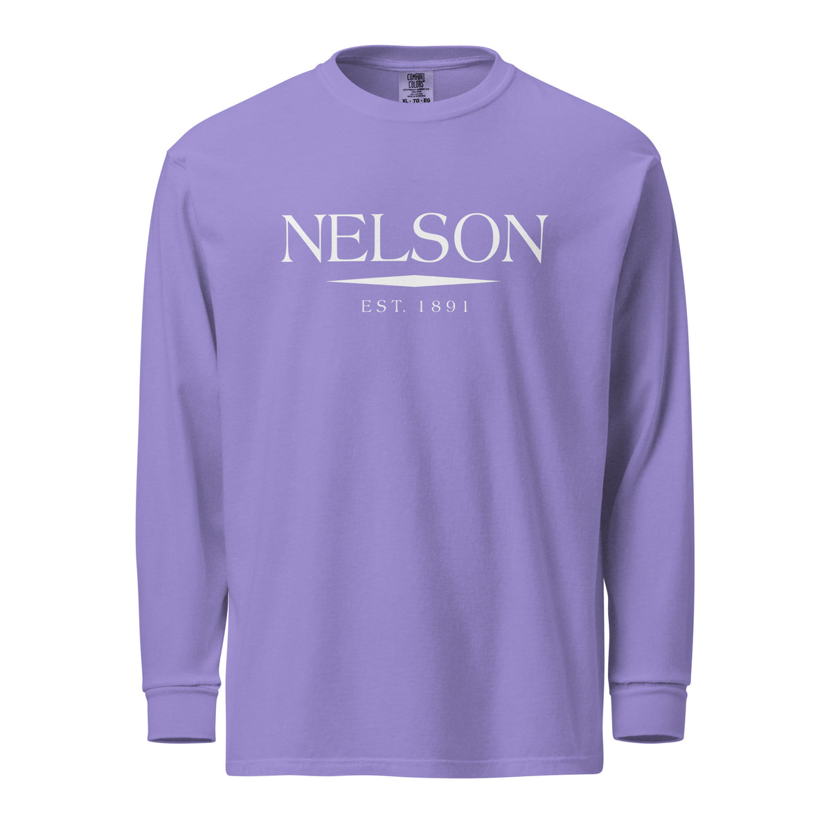 Nelson GA long sleeve shirt in Violet with white ink, North GA Local
