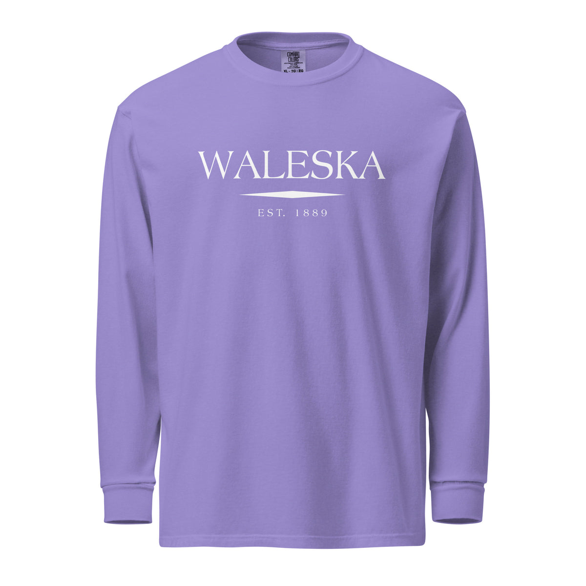 Waleska GA long sleeve shirt in Violet with white ink, North GA Local