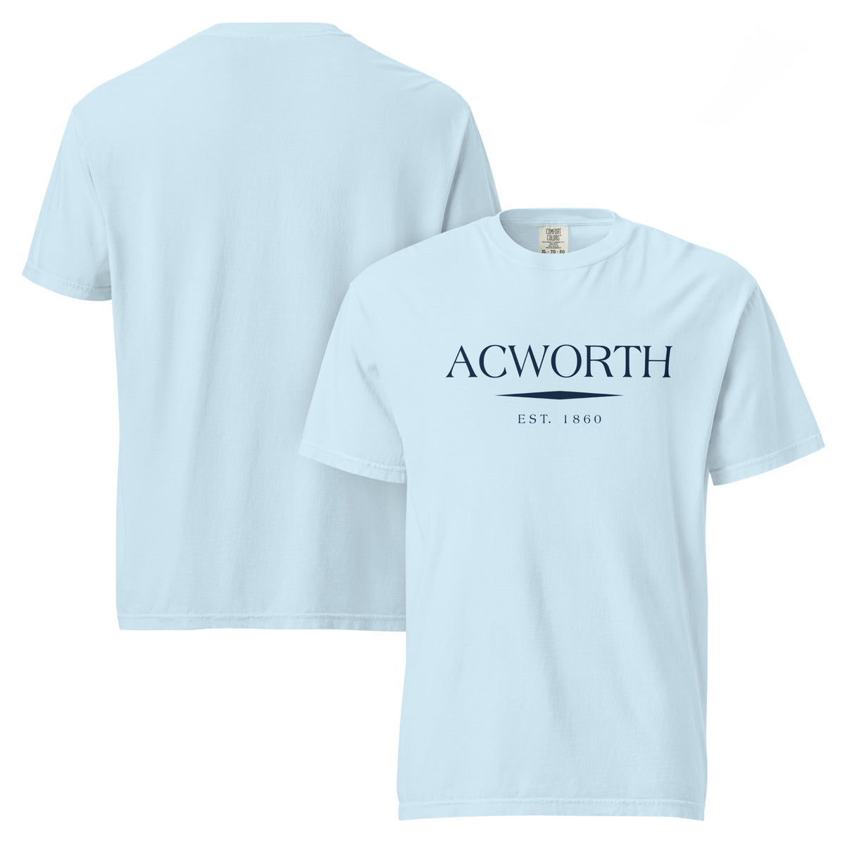 Acworth GA t-shirt in Chambray with navy ink, North GA Local