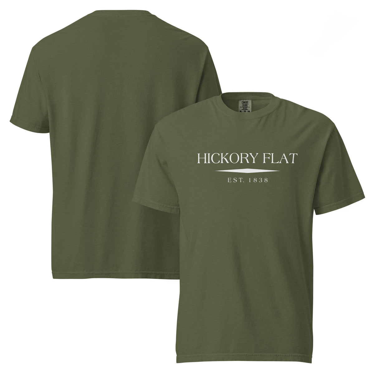 Hickory Flat GA t-shirt in Hemp with white ink, North GA Local