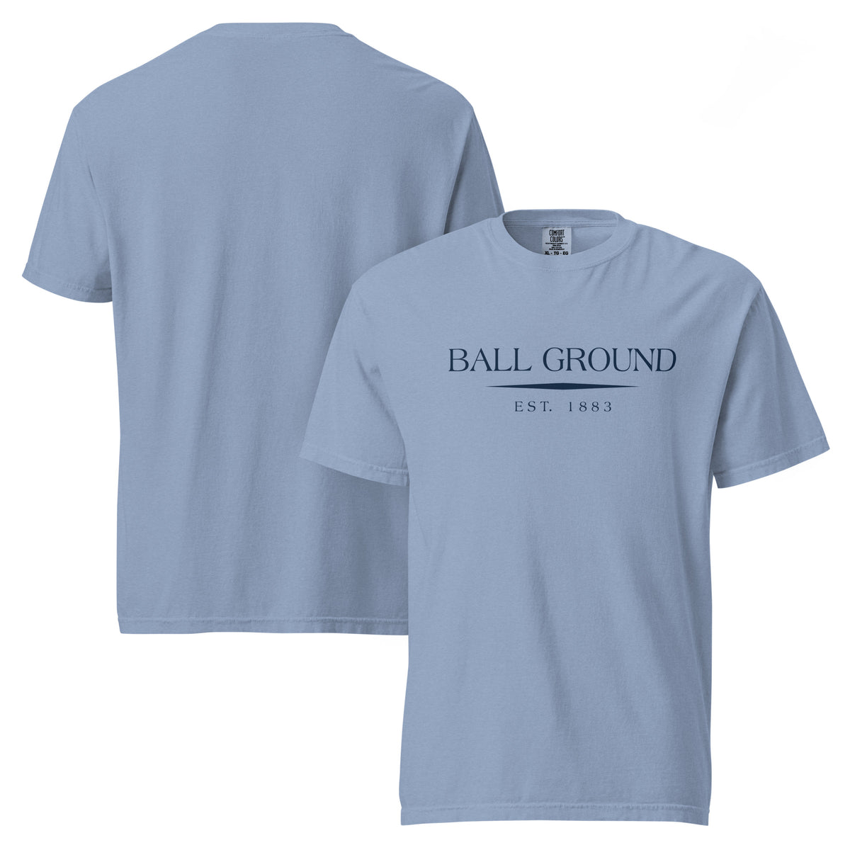 Ball Ground GA t-shirt in Washed Denim with navy ink, North GA Local