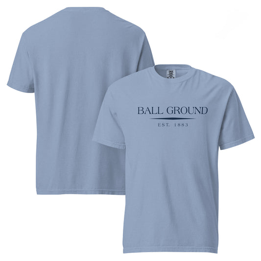 Ball Ground GA t-shirt in Washed Denim with navy ink, North GA Local