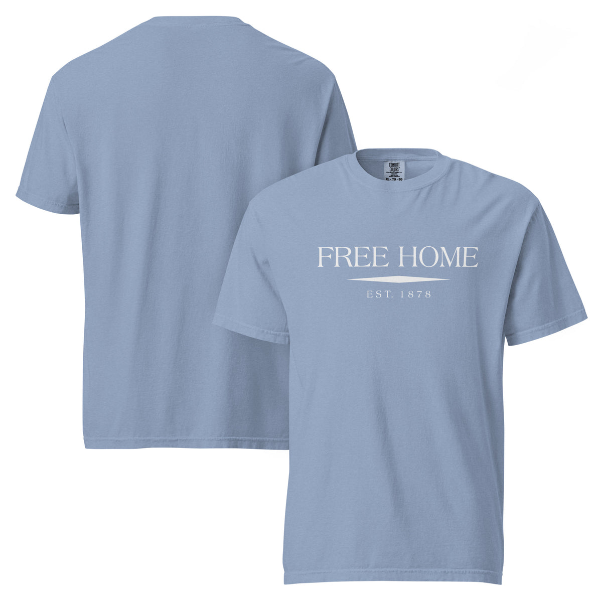 Free Home GA t-shirt in Washed Denim with white ink, North GA Local