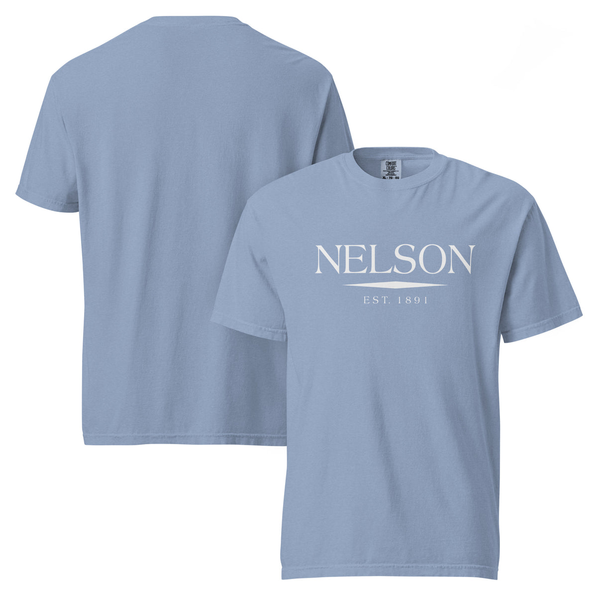 Nelson GA t-shirt in Washed Denim with white ink, North GA Local